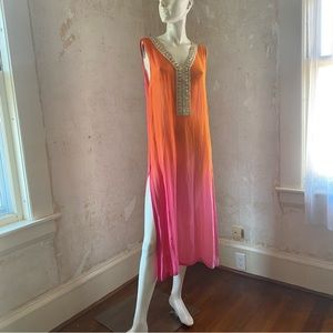 Vintage Sheer Sleeveless Caftan Dress